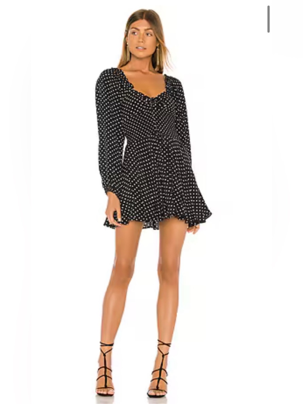 Cleobella black and white polka dot Anna dress size large